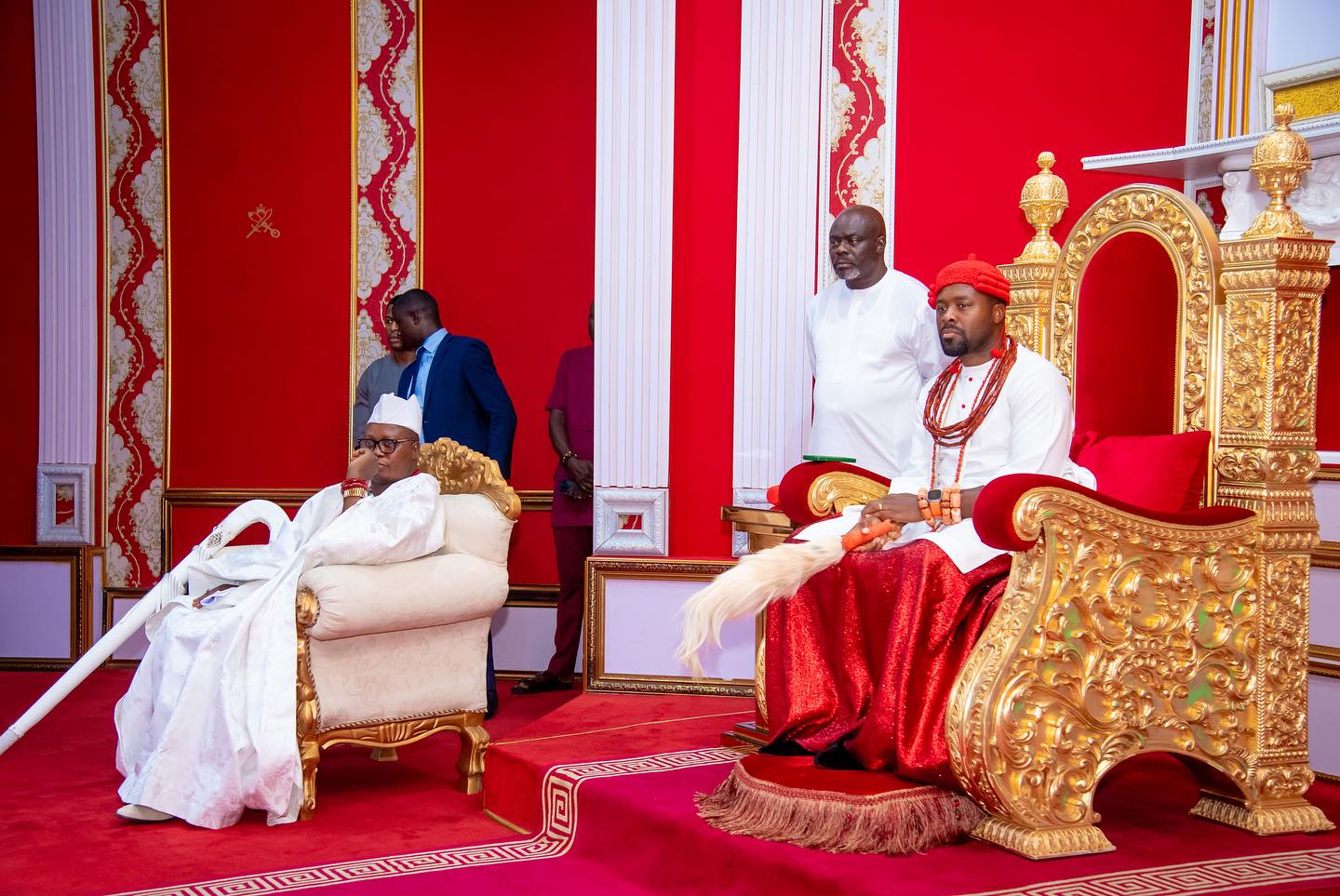 Yoruba and Itsekiri nations meet as Gani Adams visits Ogiame Atuwatse III
